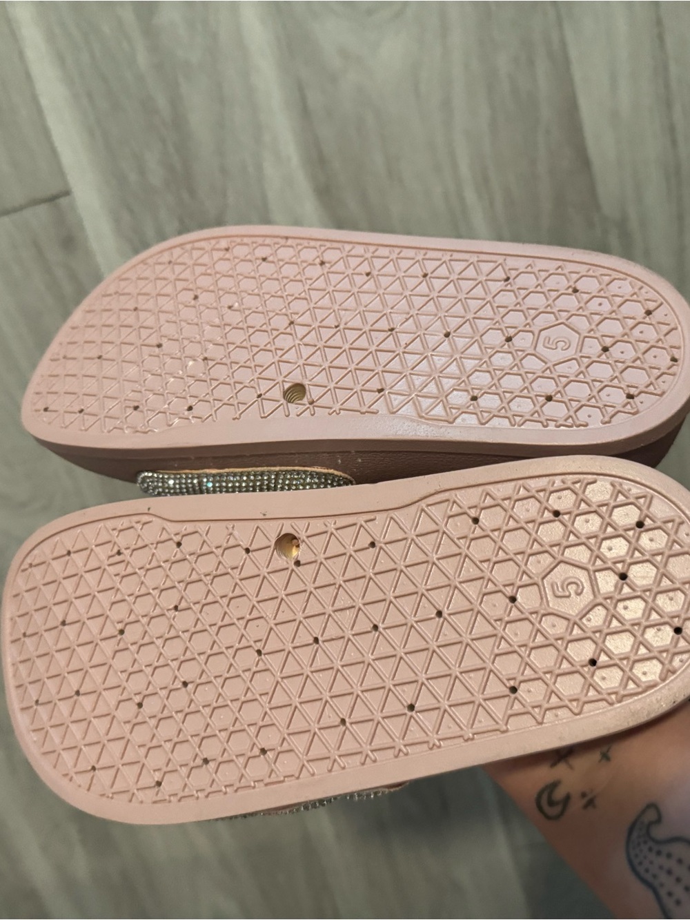 Top Moda Pink Rhinestone Slide Sandals - Picture 8 of 11